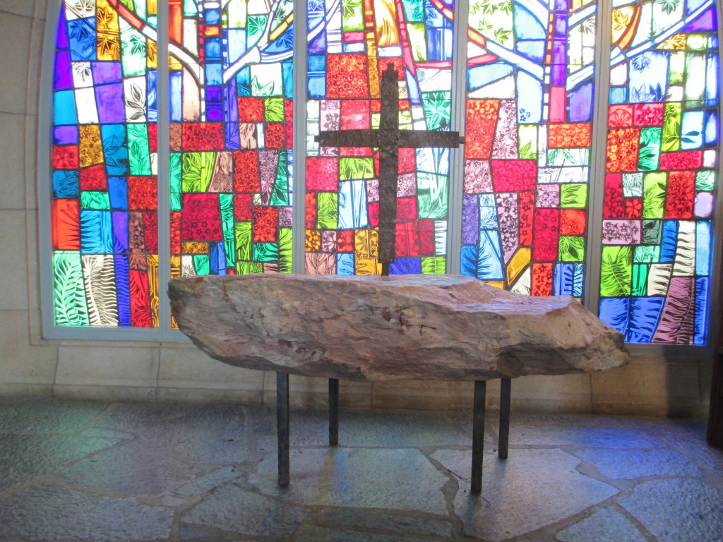 Altar and cross in the front of the Callaway Chapel 2015