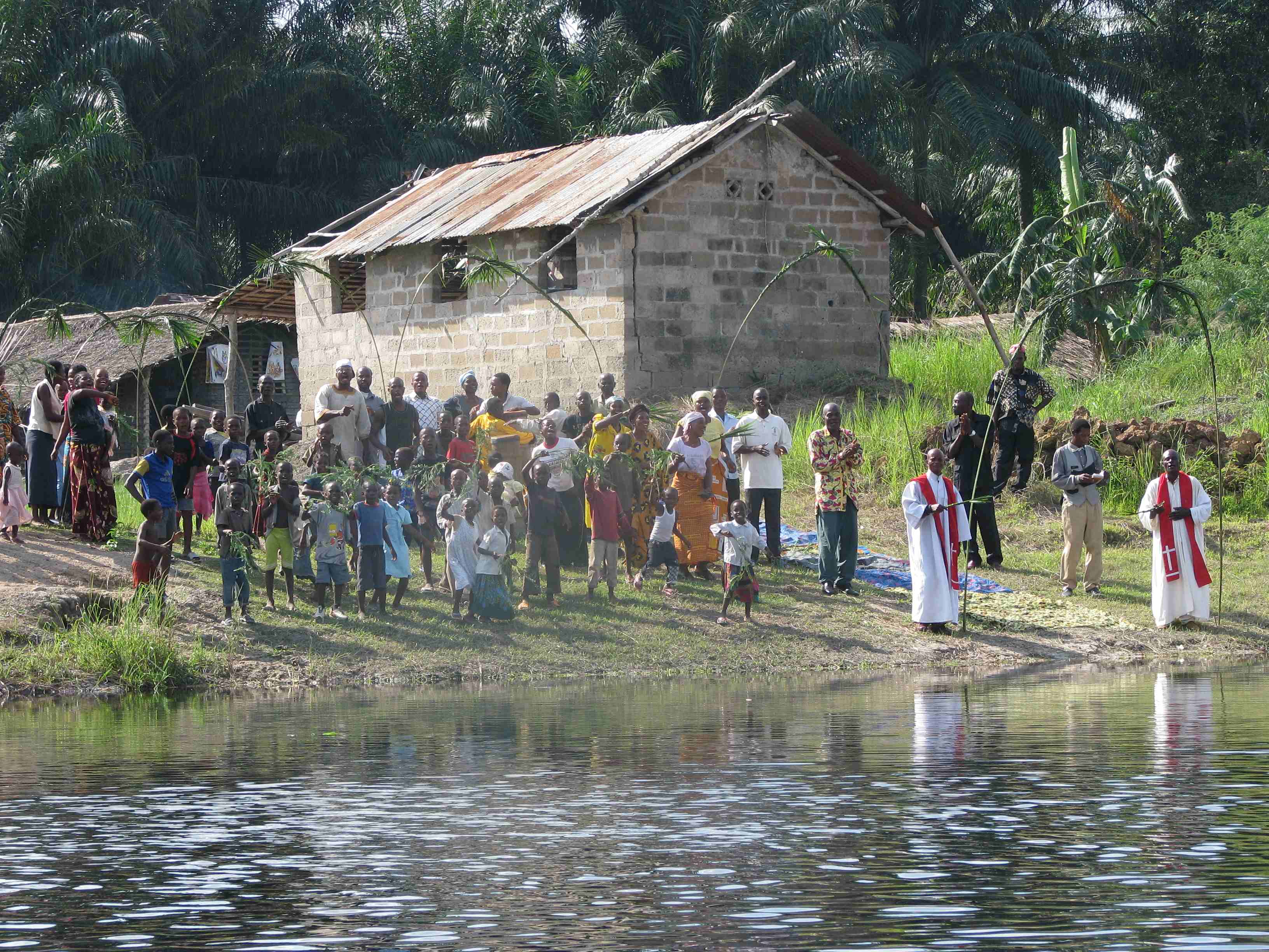 image of congregation at the river