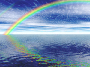 An illustration of a rendered rainbow